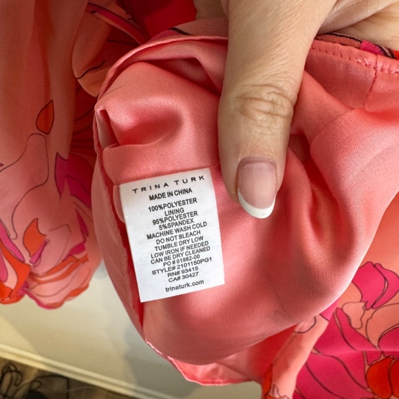 Trina Turk Watson Floral Print Tassel-tie Top In Multi - Picture 9 of 9